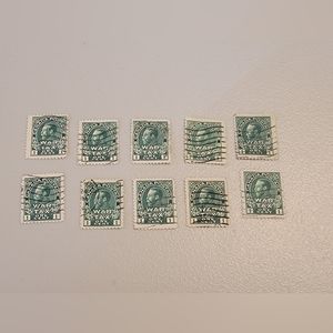 Ten 1915 Canada 1 cent  War Tax  Stamps USED